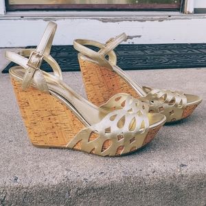 Stylish Gold BCBG Platforms